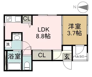 ハーモニーテラス二番Ⅶ【3階】の間取り