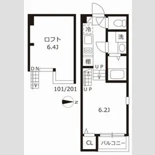 ハーモニーテラス十番【2階】の間取り