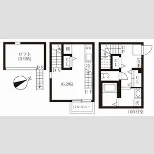 ハーモニーテラス松葉町【1階】の間取り