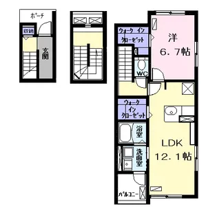 カーサ・ソラーレ【3階】の間取り