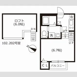 ハーモニーテラス西野町【1階】の間取り