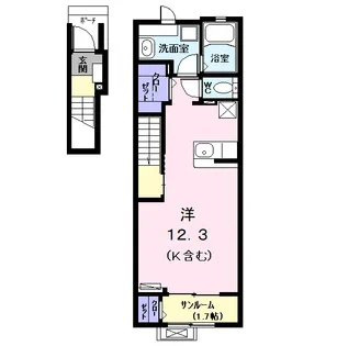 ボンヌ シャンス e【2階】の間取り
