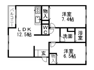 クオリティーⅡ番館【2階】の間取り