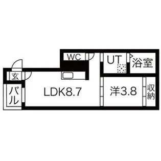 ハピネス呼続【3階】の間取り