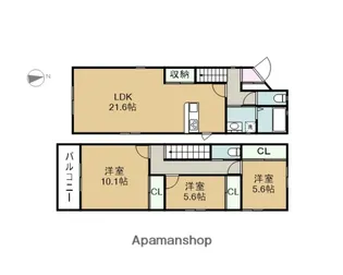 愛知県名古屋市熱田区明野町【一戸建】の間取り
