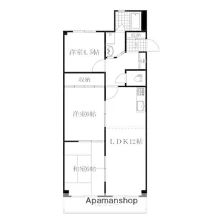 宝本宮ハイツ【1階】の間取り