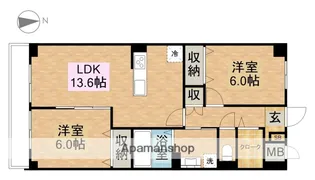 コンフォータブル【4階】の間取り
