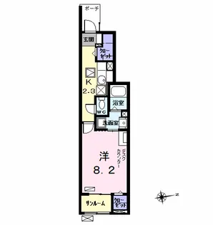 フレッシュリー 大西【1階】の間取り