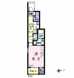 フレッシュリー 大西【1階】の間取り