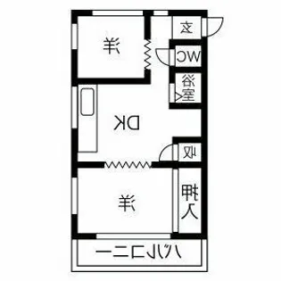甚兵衛ハイツ【3階】の間取り