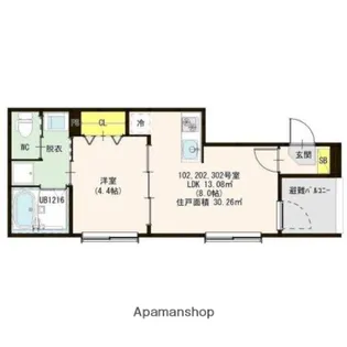 ハーモニーテラス豊田本町【2階】の間取り