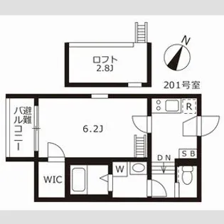 スカイキャッスルⅡ【2階】の間取り