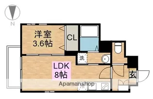 CHERIM築地口Ⅲ【3階】の間取り