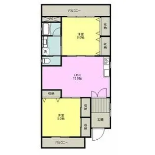 プレナス野田【2階号室】の間取り