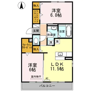メゾン・シュシュ【2階】の間取り