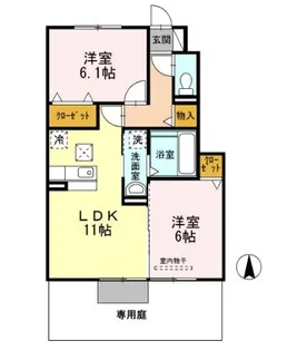 グランディール J【1階】の間取り