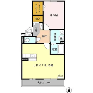 1LDKの間取り画像