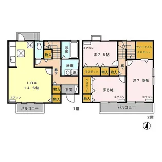 ラ クレール豊田【1階】の間取り