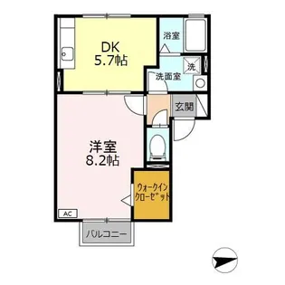 ラ・カーサ アスカⅡ【2階】の間取り