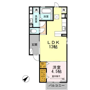 サニーホーム中花【1階】の間取り