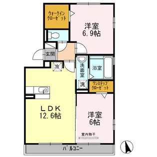 プレジール【2階】の間取り