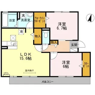 ビラーション赤坪【1階】の間取り