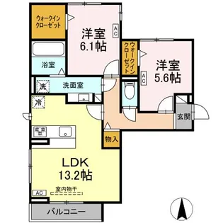 アン・ジュール中郷【2階】の間取り
