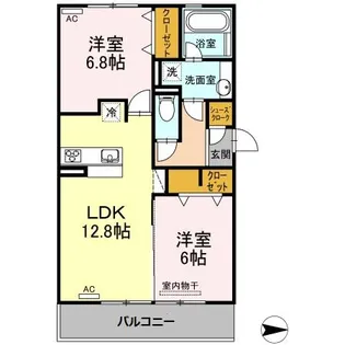 サニープレイス十一屋 F棟【3階】の間取り