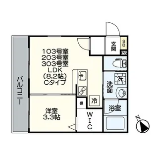 ジュネス桜駅前【1階】の間取り