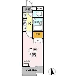 ロッキー星宮 A棟【2階】の間取り