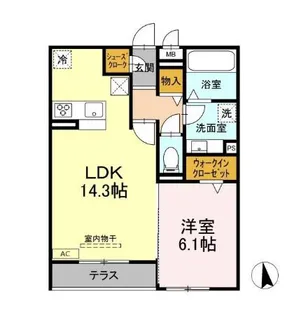 ラ・メゾン・サンパティーク【1階】の間取り