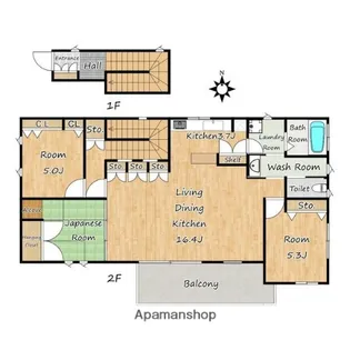 愛知県名古屋市南区菊住2丁目【一戸建】の間取り