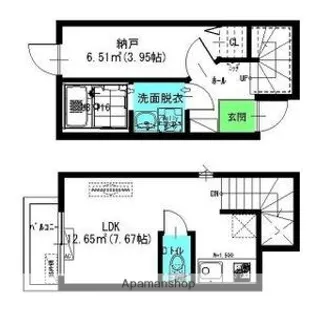 グランレーヴ呼続【1階】の間取り