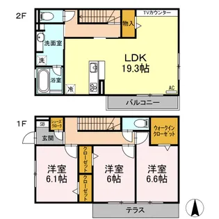 カーサベルデVI A棟【1階】の間取り