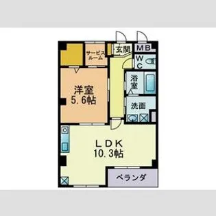 1LDKの間取り画像