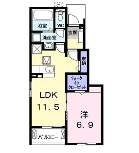 ヒカルサ名古屋港区大西Ⅱ【1階】の間取り