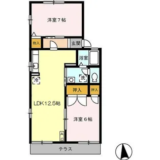 サンフラワー B棟【1階】の間取り