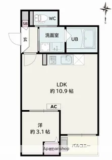 JACK SHINAGAWA Ⅰ【3階】の間取り