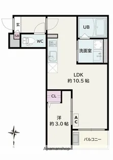 JACK SHINAGAWA Ⅰ【3階】の間取り