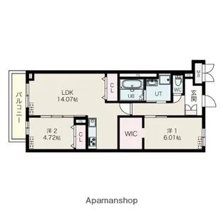 ロビニア若草【1階】の間取り