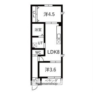 APARTMENT宝生町【2階】の間取り