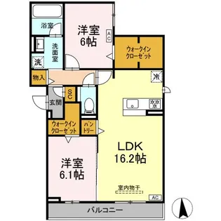 グラシオン【201号室】の間取り