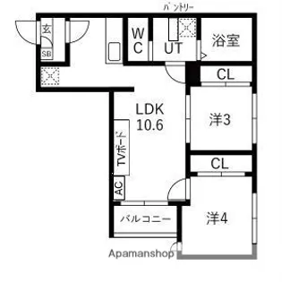 Tidy大江【1階】の間取り