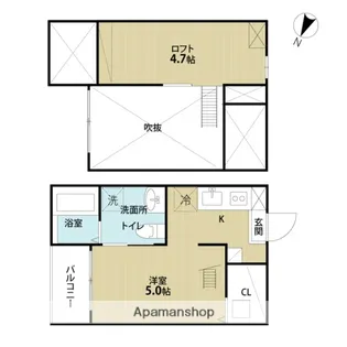 エクシア道徳【2階】の間取り