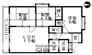 エレガンスニュー小川【6階】の間取り