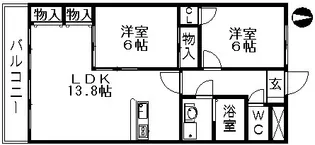 カーサ木村【403号室】の間取り