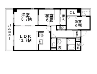 ネスト三吉【4階】の間取り