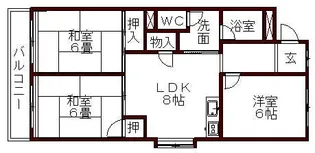 笠東ハイツ【306号室】の間取り
