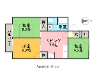 セジュールコガス【2階】の間取り