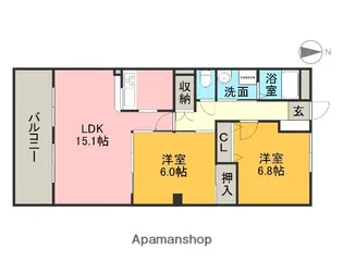 センチュリーパーク善進本町1番館【2階】の間取り